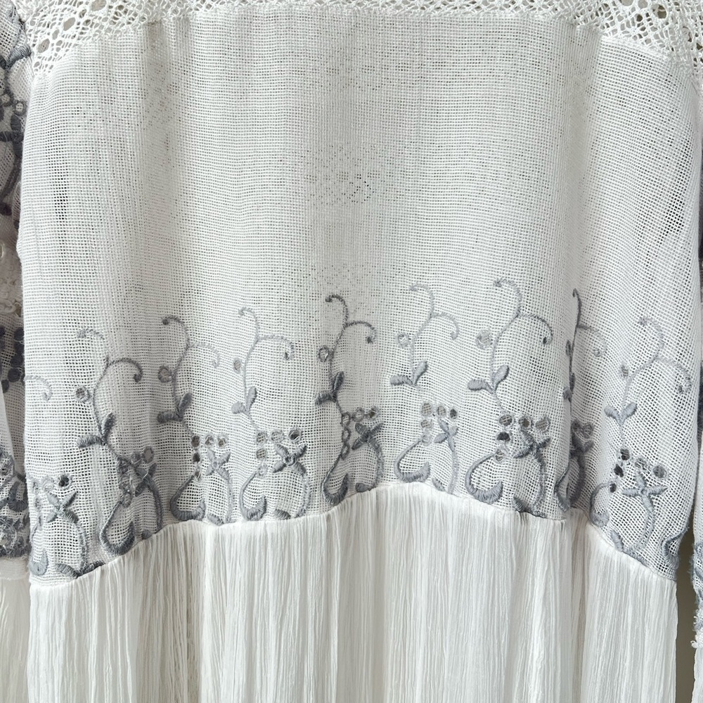 Free People Sweet Sunny Days Lace Midi Tunic Dress L - Picture 7 of 15